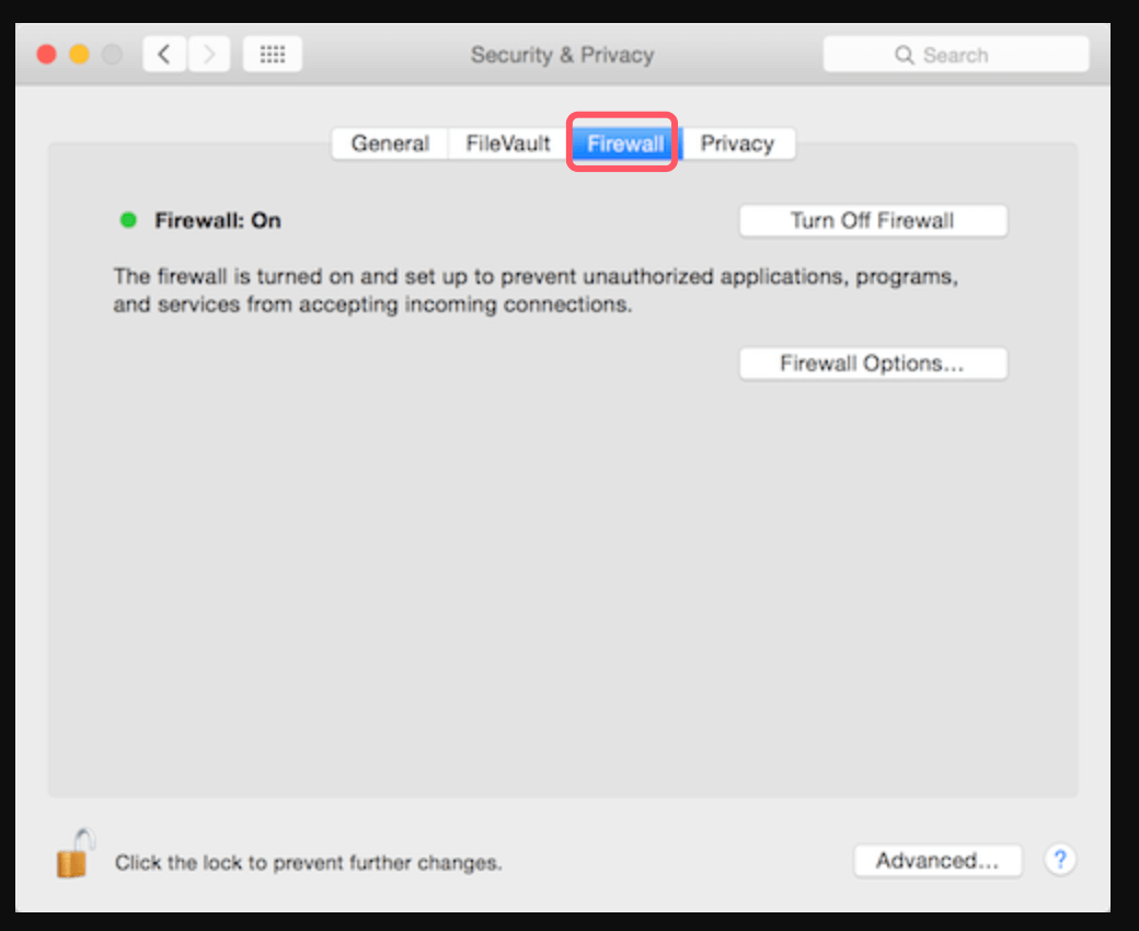 Turn On or Turn Off Mac Firewall