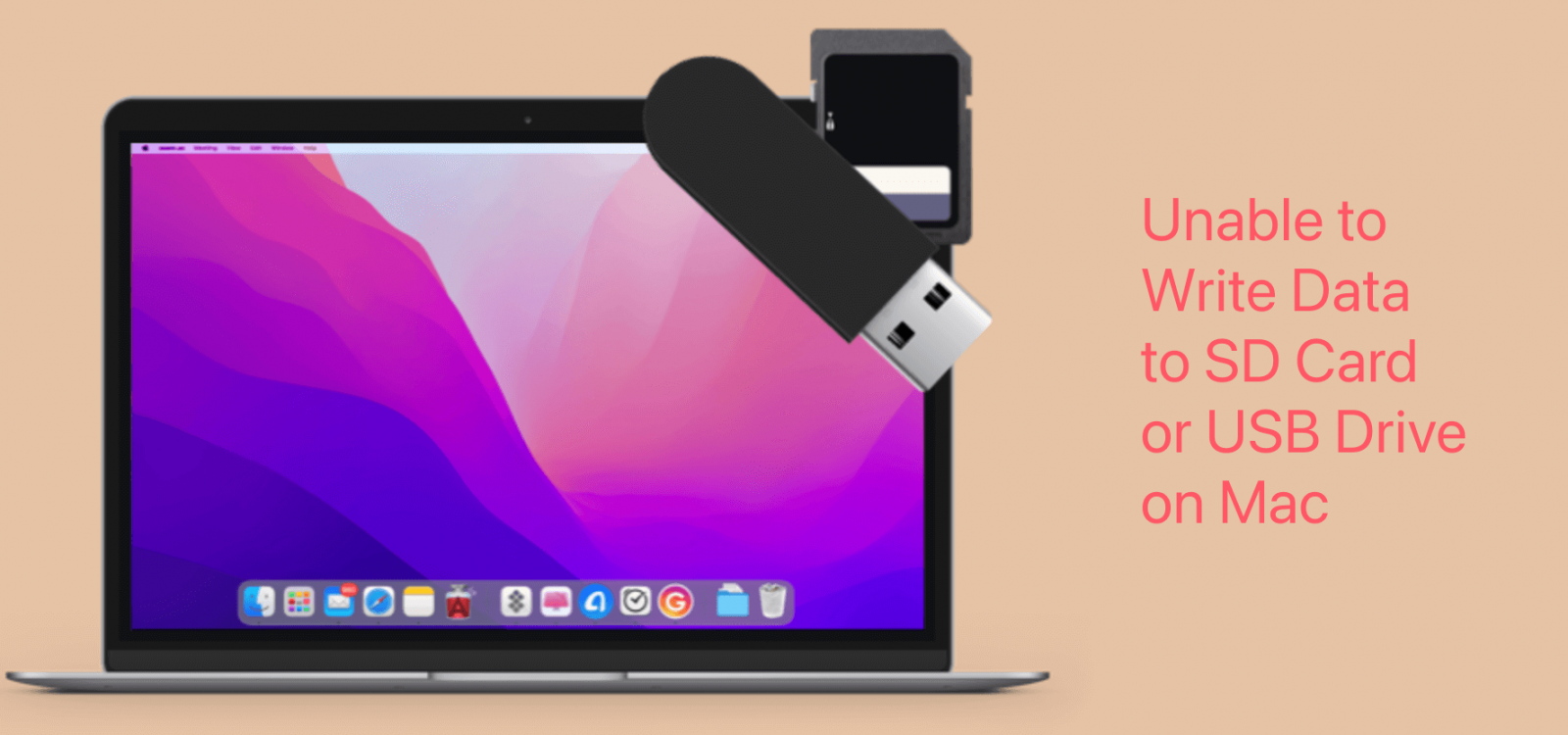 unable to write data to your USB drive or SD card on Mac