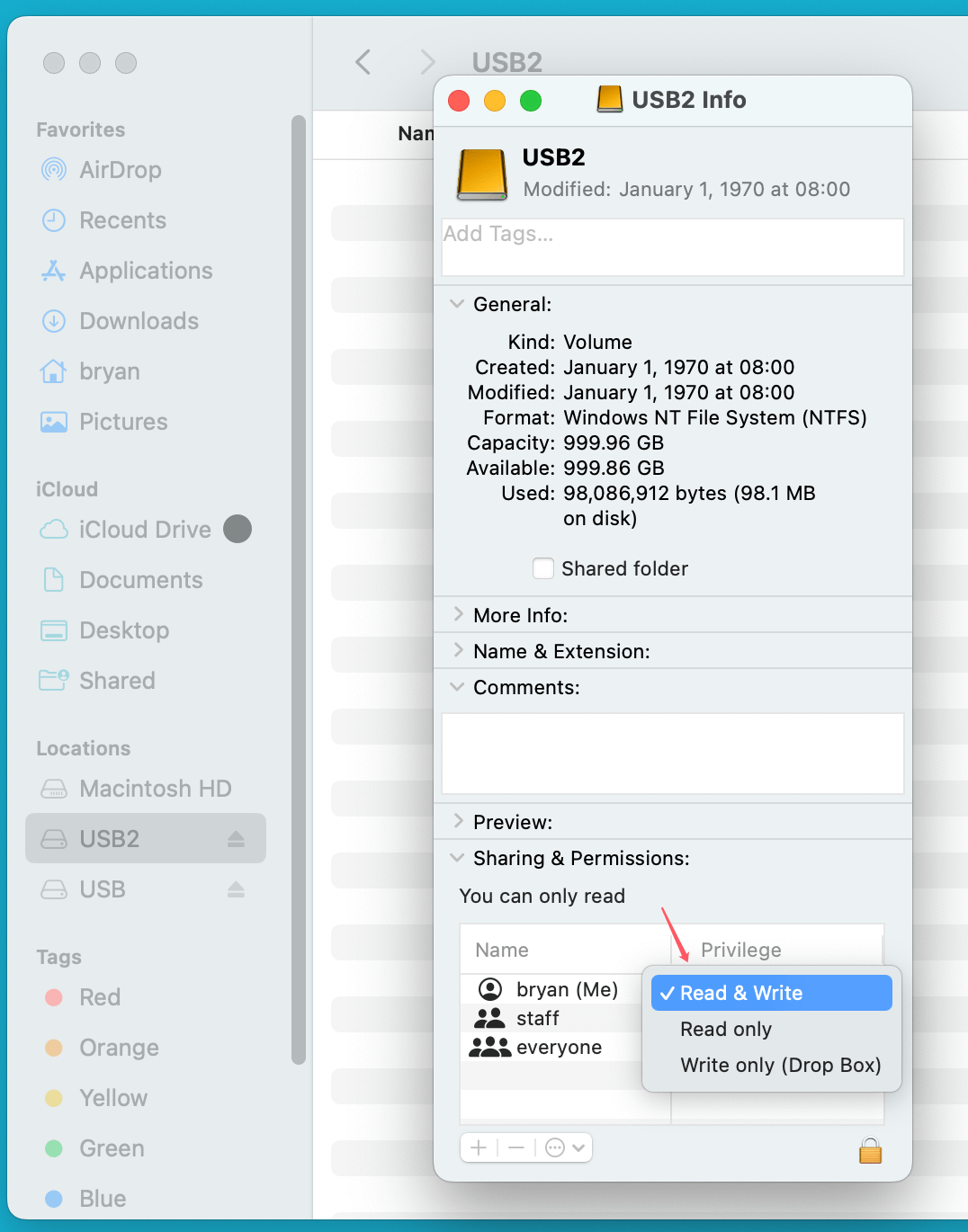 unable to write data to your USB drive or SD card on Mac