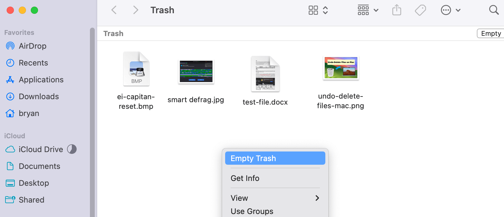 Undo Deleting Files on Mac