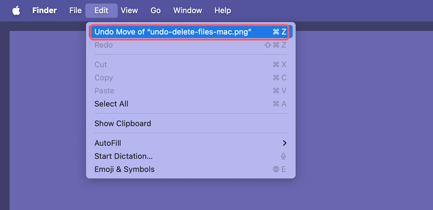 Undo Deleting Files on Mac