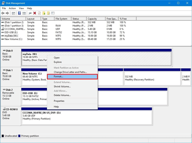 format USB flash drive