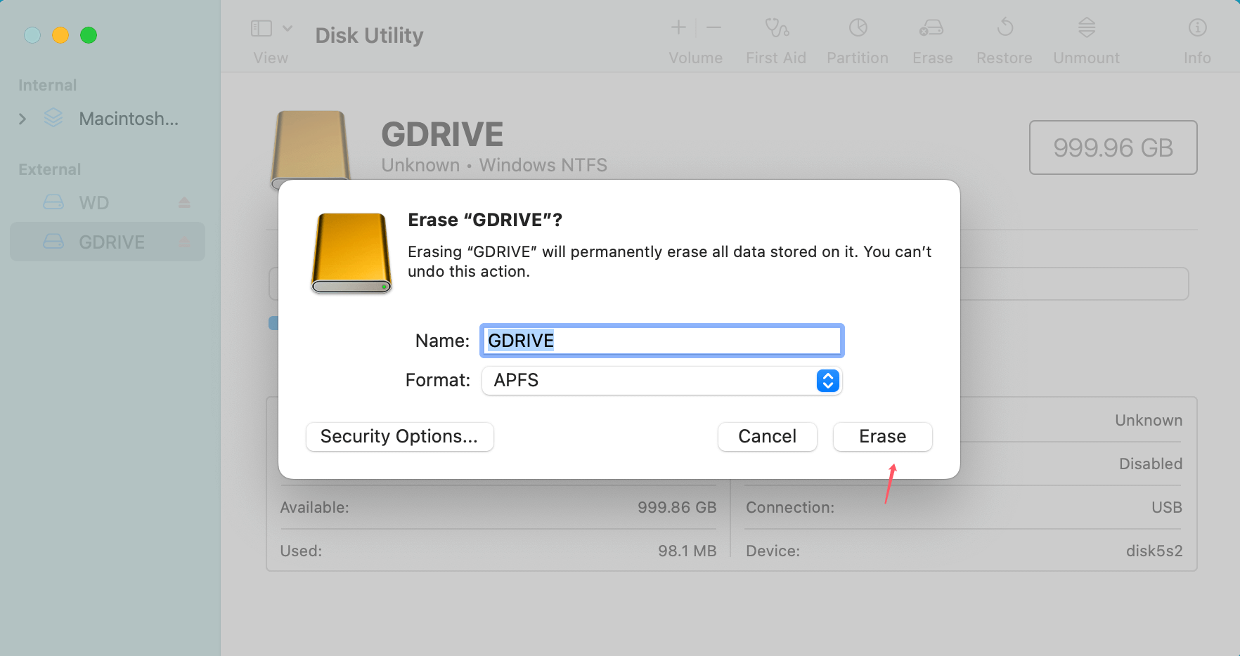 using G-DRIVE on your Mac