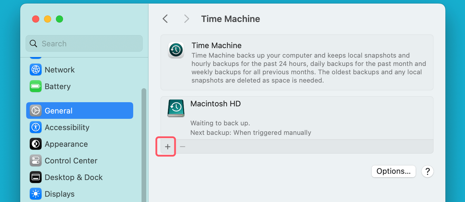 Enable Time Machine
