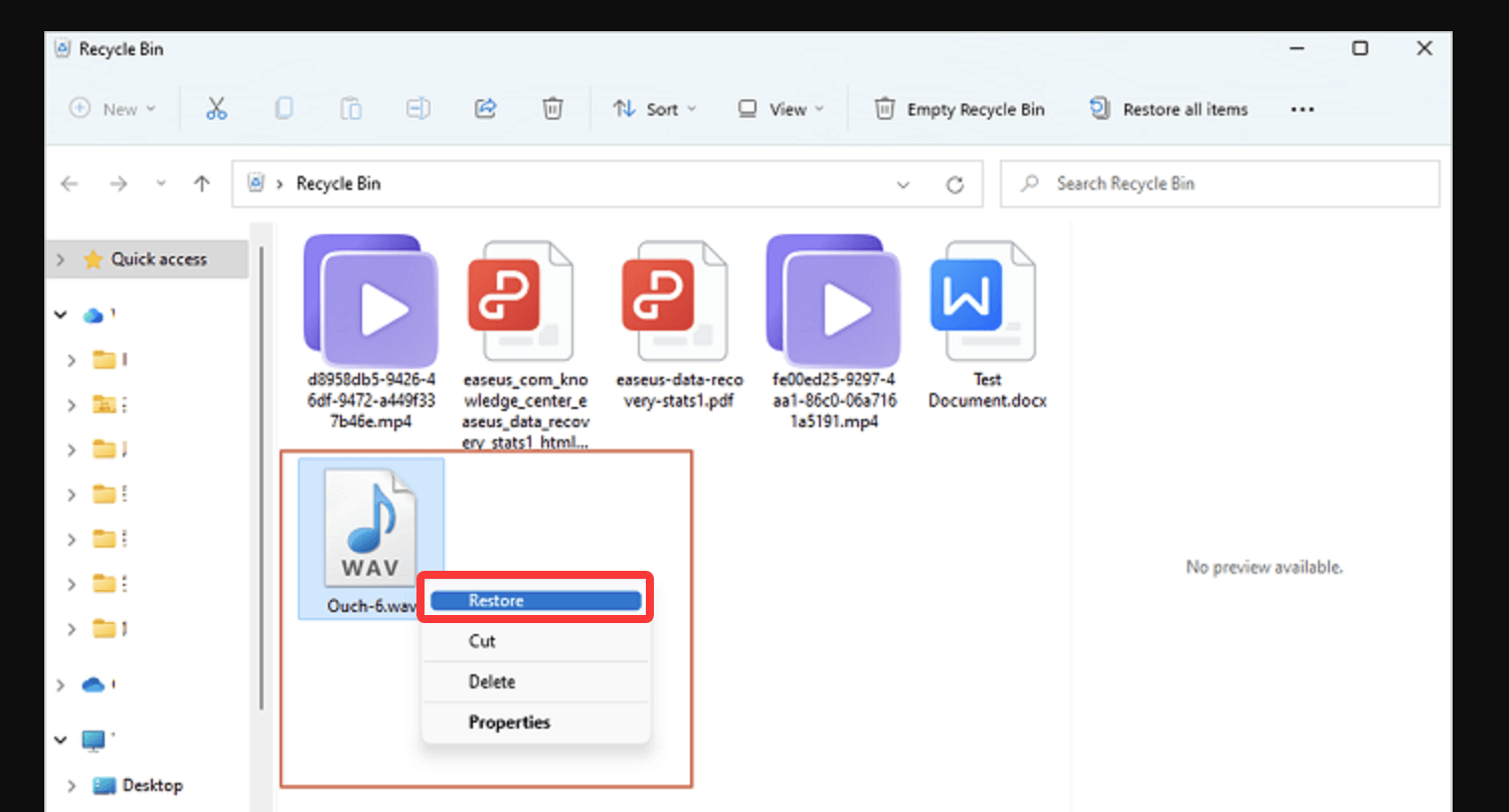 recover lost WAV audio files