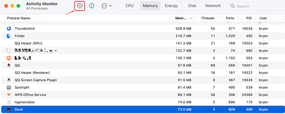 restart the Dock from the Activity Monitor