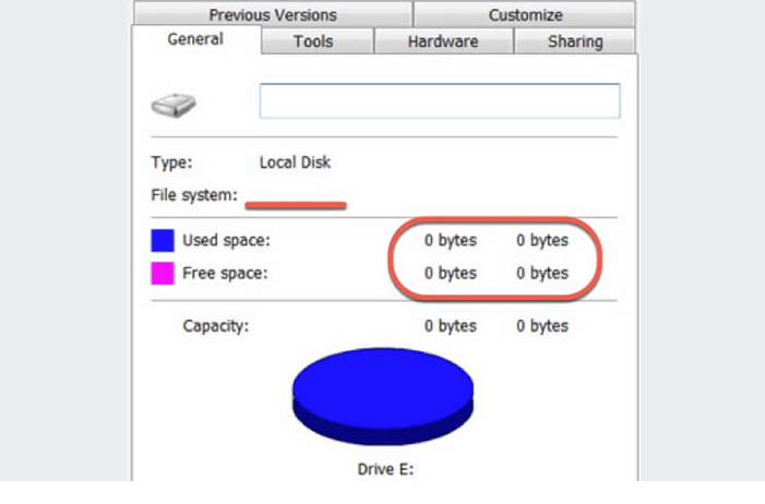 Symptoms of a RAW File System