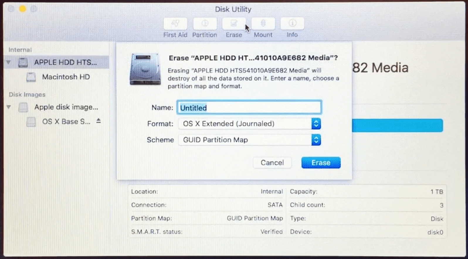 Factory Reset Mac OS X 10.11 El Capitan