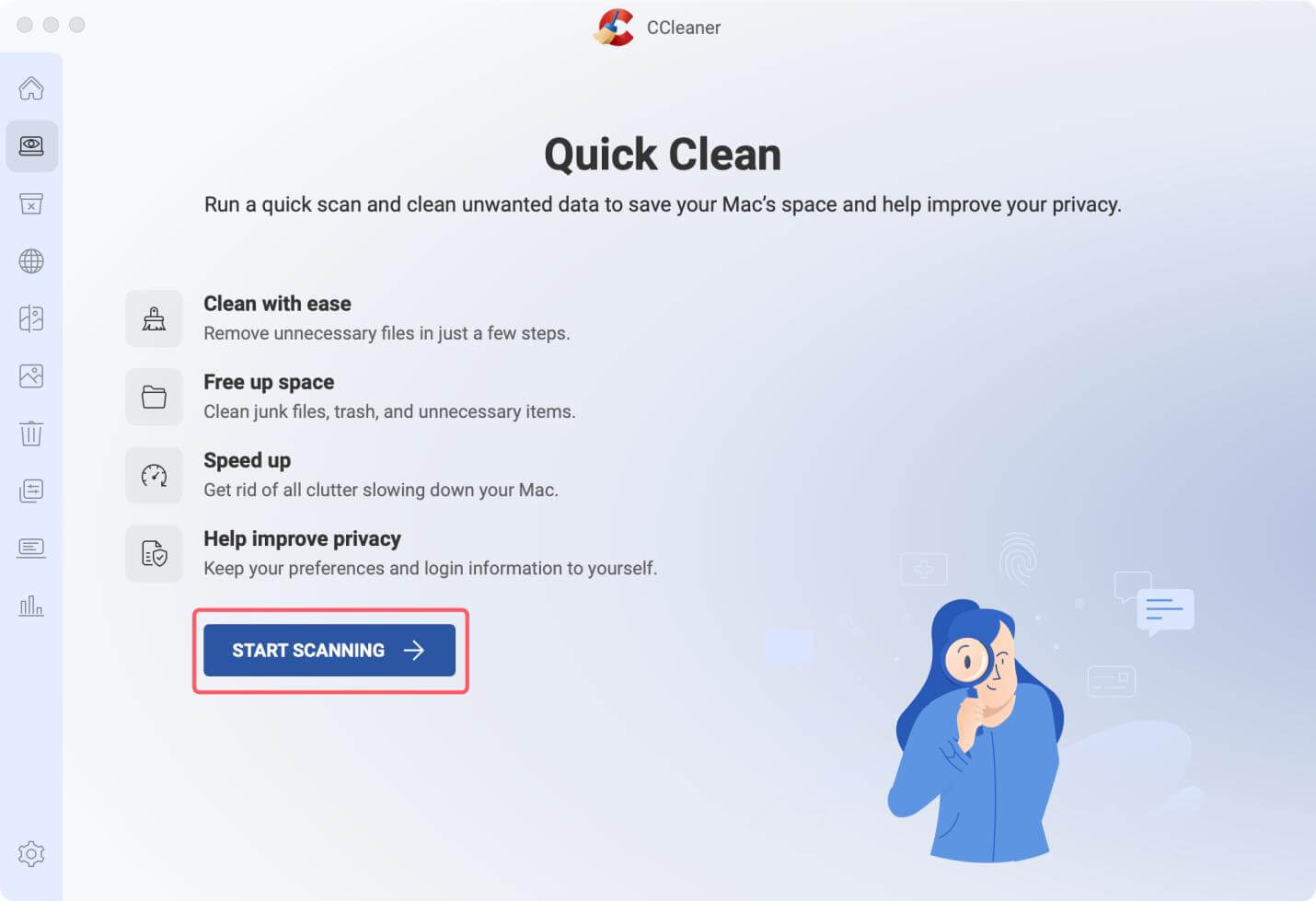 Wipe Data on Mac with CCleaner