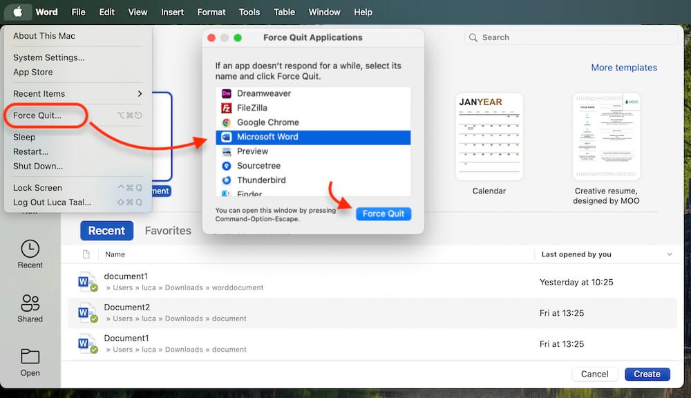 Word not saving on Mac