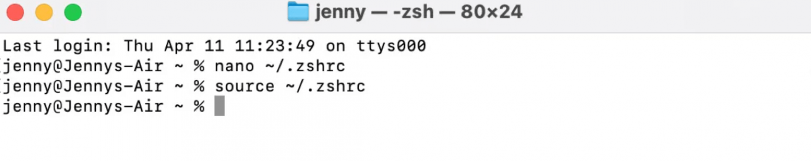 Zsh aliases