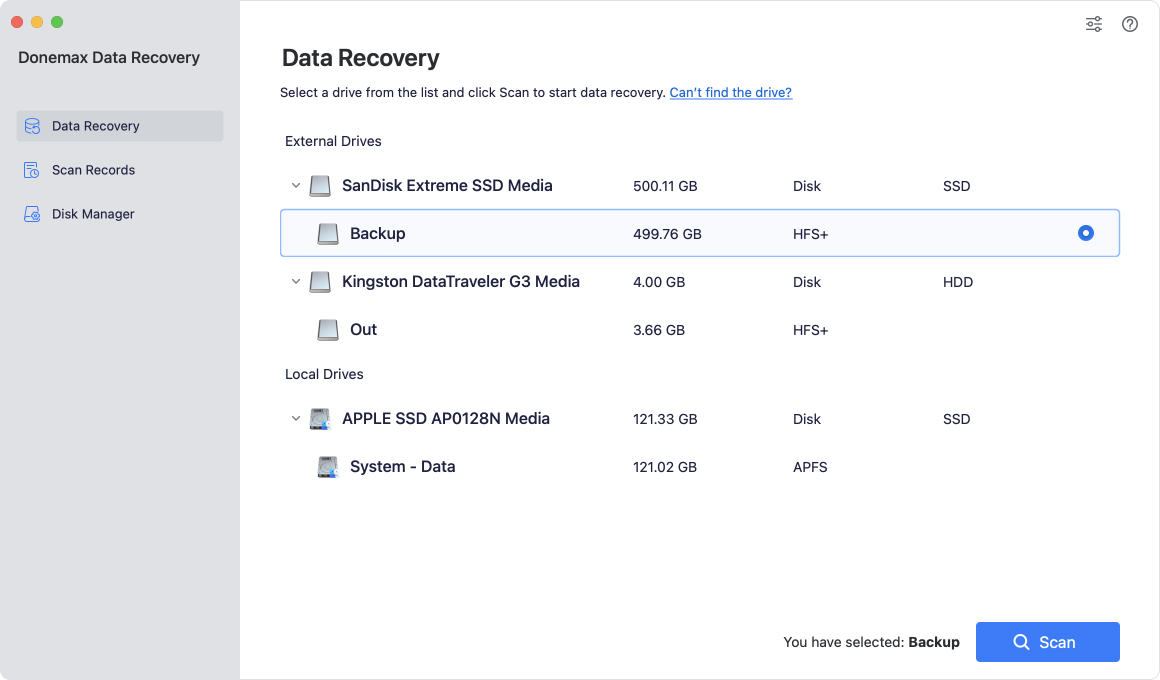 Donemax Data Recovery for Mac